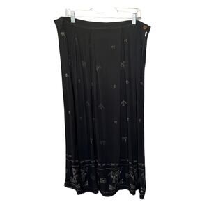 Kitavi Vintage Boho Skirt Size XL Black Indonesia Native Southwest Pockets